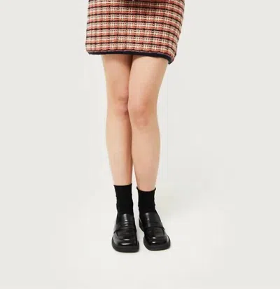 Compañía Fantástica Knit Plaid Skirt In Orange Plaid In Multi