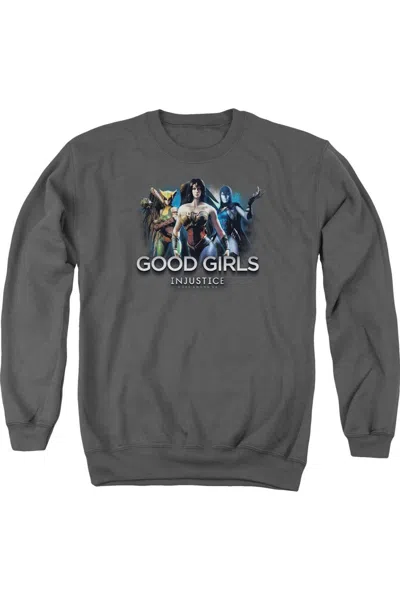 Gildan Injustice Gods Among Us Good Girls Adult Crewneck Sweatshirt In Pink