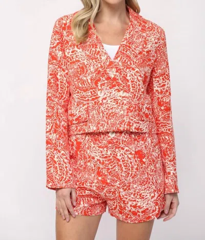 Fate By Lfd Abstract Print Blazer In Orange In Orange