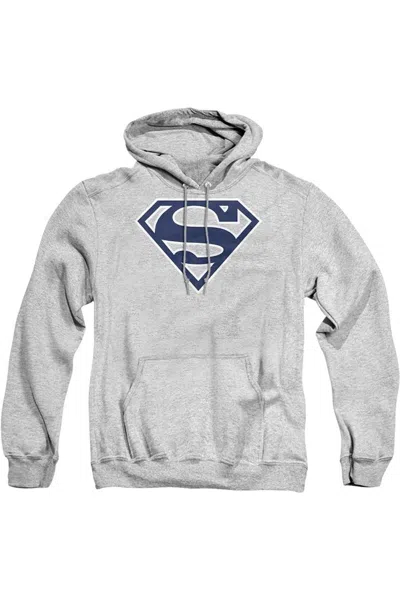 Gildan Superman Navy & White Shield Adult Pull Over Hoodie / Hooded Sweatshirt In Multi