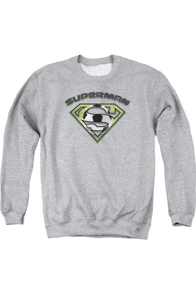 Gildan Superman Soccer Shield Adult Crewneck Sweatshirt In Multi