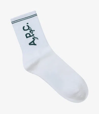 Apc Colin Socks One Size Tag In Alk - White/green
