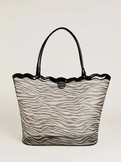 Reformation Isabella Tote In Zebra Mesh