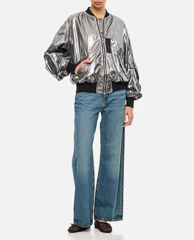 Junya Watanabe Metallic Effect Bomber Jacket In Silver