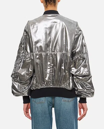 Junya Watanabe Metallic Effect Bomber Jacket In Silver