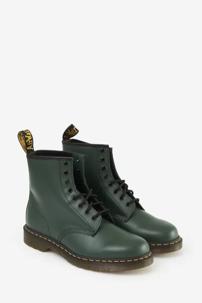 Dr. Martens 1460 Smooth Leather Lace Up Boots In Green