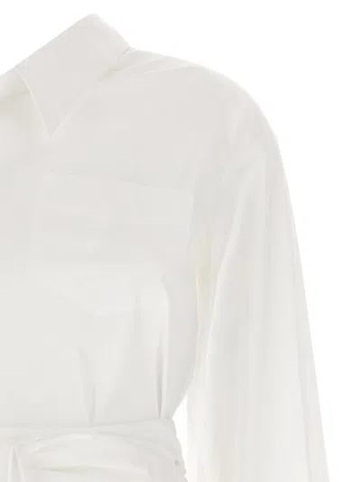 Moschino One-shoulder Stretch Poplin Shirt In White