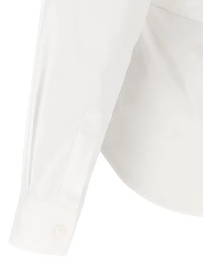 Moschino One-shoulder Stretch Poplin Shirt In White