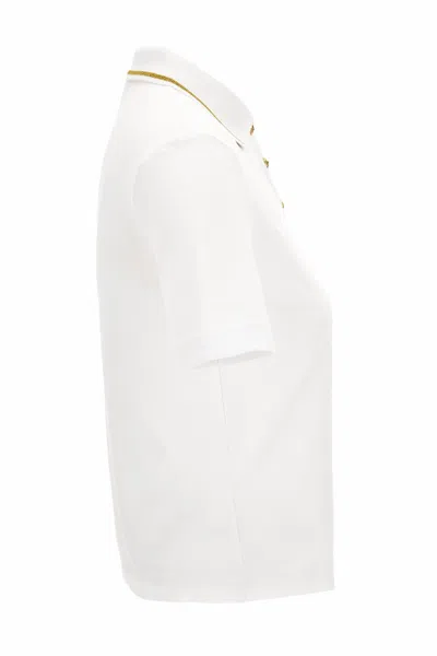 Versace Jeans Couture Logoed Polo In White Gold