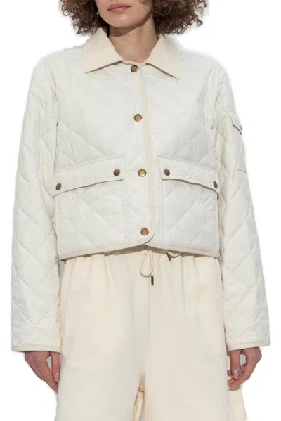 Moncler Diamond Quilted Jacket In White