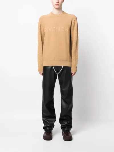 Givenchy Embossed-logo Sweatshirt In Brown