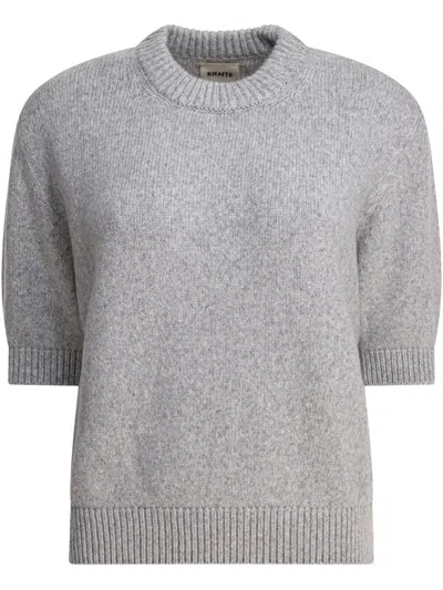 Khaite Davin Cashmere Knit Top In Gray