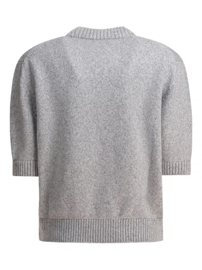 Khaite Davin Cashmere Knit Top In Gray