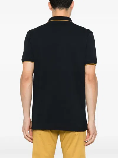 Ps By Paul Smith Ps Paul Smith Zebra Badge Cotton Polo Shirt In Blue