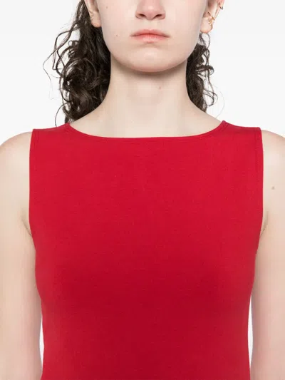 Reformation Dusk Stretch Knit Top In Red