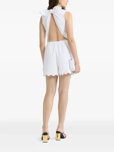 Patou Open-back Poplin Playsuit In White