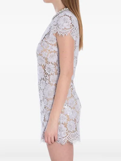 Self-portrait Lace Mini Dress In Purple