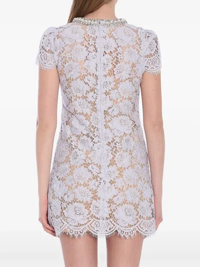 Self-portrait Lace Mini Dress In Purple