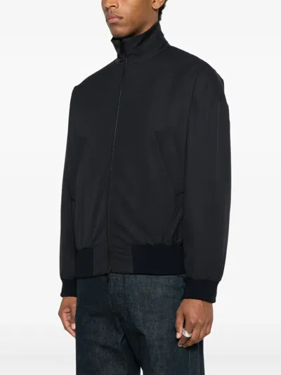 Fear Of God High-necked Jacket With Ribbed Cuffs And Hem In Blue