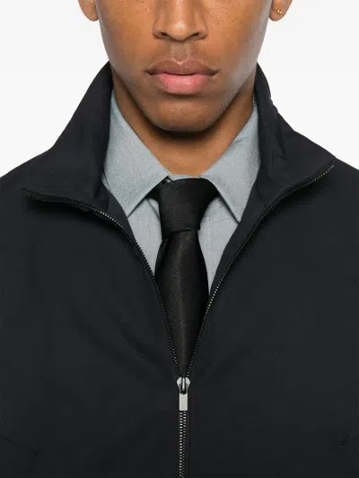 Fear Of God High-necked Jacket With Ribbed Cuffs And Hem In Blue