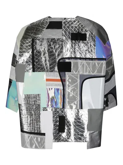 Junya Watanabe Patchwork Panelled Jacket In Silver