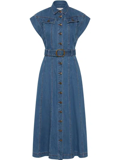 Rebecca Vallance Aviator Midi Dress In Blue