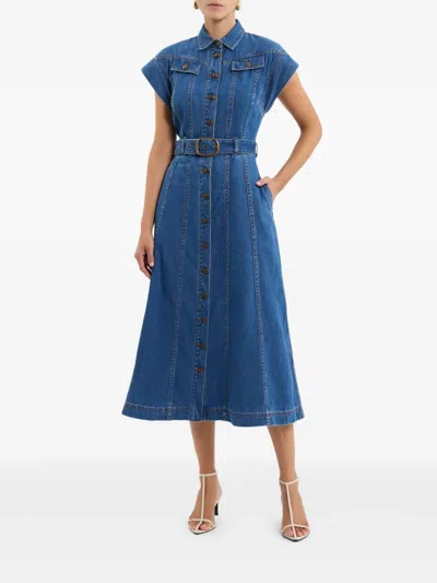Rebecca Vallance Aviator Midi Dress In Blue