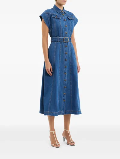 Rebecca Vallance Aviator Midi Dress In Blue