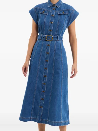 Rebecca Vallance Aviator Midi Dress In Blue