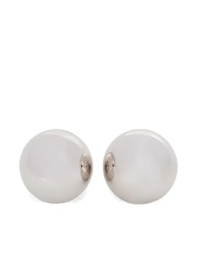 Givenchy Spherical Curve Stud Earrings In Silver