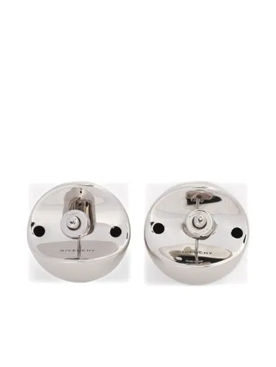 Givenchy Spherical Curve Stud Earrings In Silver