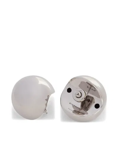 Givenchy Spherical Curve Stud Earrings In Silver