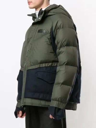 Nike Panelled "brown" Puffer Jacket In Brown