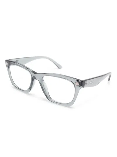 Versace Square-frame Glasses In Grey