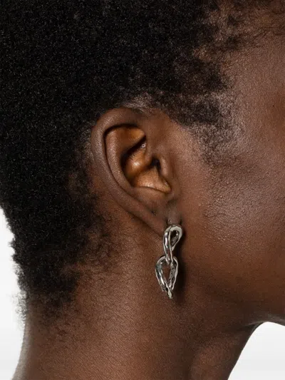 Jil Sander Chain-link Earrings In Silver