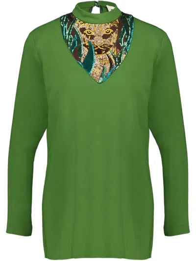 Paula Embroidery Blouse In Green