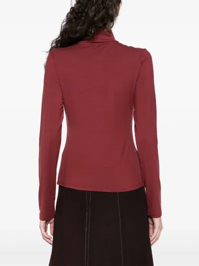Reformation Wiley Ballet Neck Top In Red