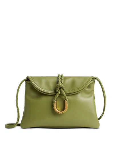 Bottega Veneta Liberta Baby Smooth Calfskin Clutch Bag In Ecru/matcha/brass
