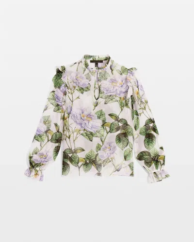 White House Black Market Petite Romantic Chiffon Blouse In Forever Floral Pl Ecru