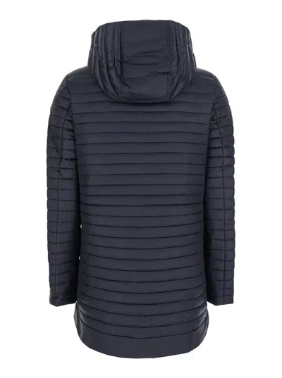 Save The Duck 'alima' Black Down Jacket With Tone-on-tone Logo Patch On The Sleeve In Black