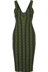 VICTORIA BECKHAM Gingham stretch-knit dress