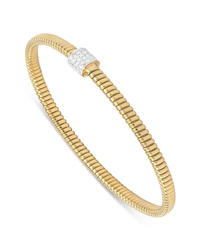 Alberto Milani 18k Yellow Gold Via Mercanti Tubogas Diamond Pave Bangle Bracelet In Gold
