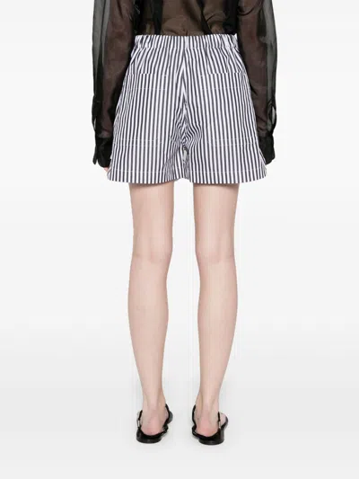 Sportmax Striped Patch Pocket Elasticated Shorts In Black