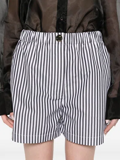 Sportmax Striped Patch Pocket Elasticated Shorts In Black