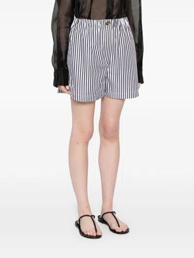 Sportmax Striped Patch Pocket Elasticated Shorts In Black