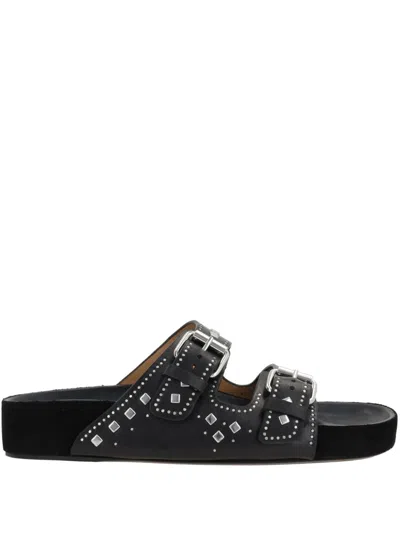 Isabel Marant Lennyo Leather Sandals In Black