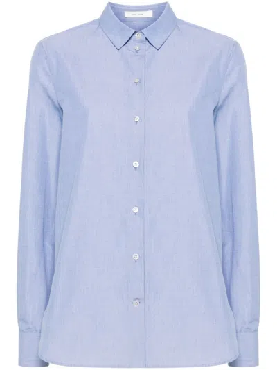 The Row Metis Cotton Poplin Shirt In Clear Blue