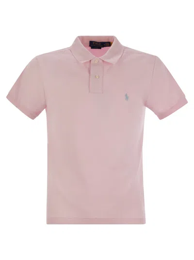 Polo Ralph Lauren Slim-fit Pique Polo Shirt In Pink