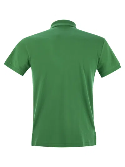 Polo Ralph Lauren Two-button Cotton Polo Shirt With Logo In Green