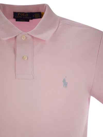 Polo Ralph Lauren Slim-fit Pique Polo Shirt In Pink